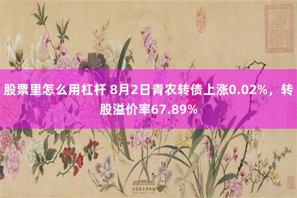 股票里怎么用杠杆 8月2日青农转债上涨0.02%，转股溢价率67.89%