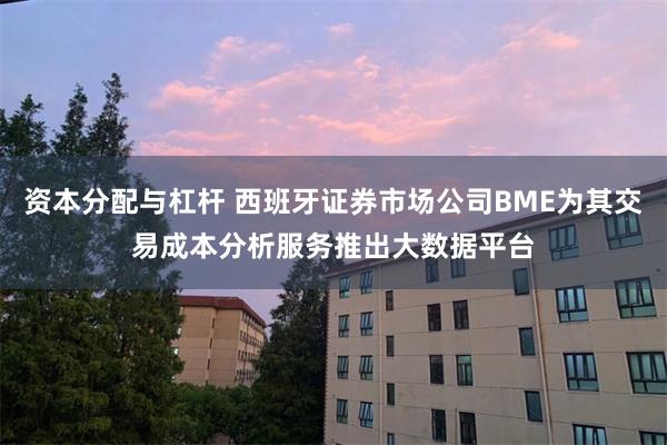 资本分配与杠杆 西班牙证券市场公司BME为其交易成本分析服务推出大数据平台